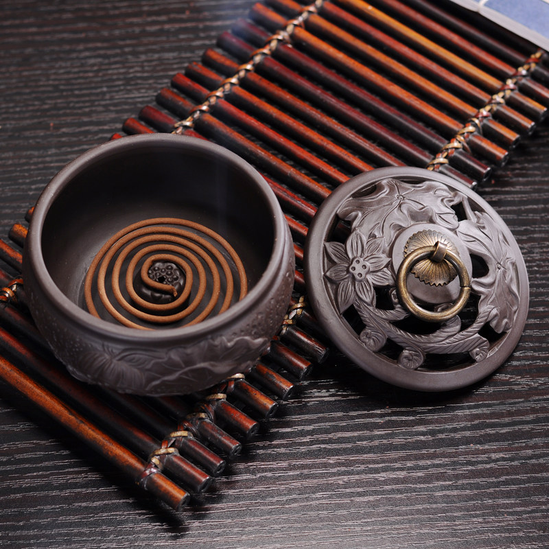 香炉紫砂创意檀香盘香卧室会所仿古室内香薰茶道