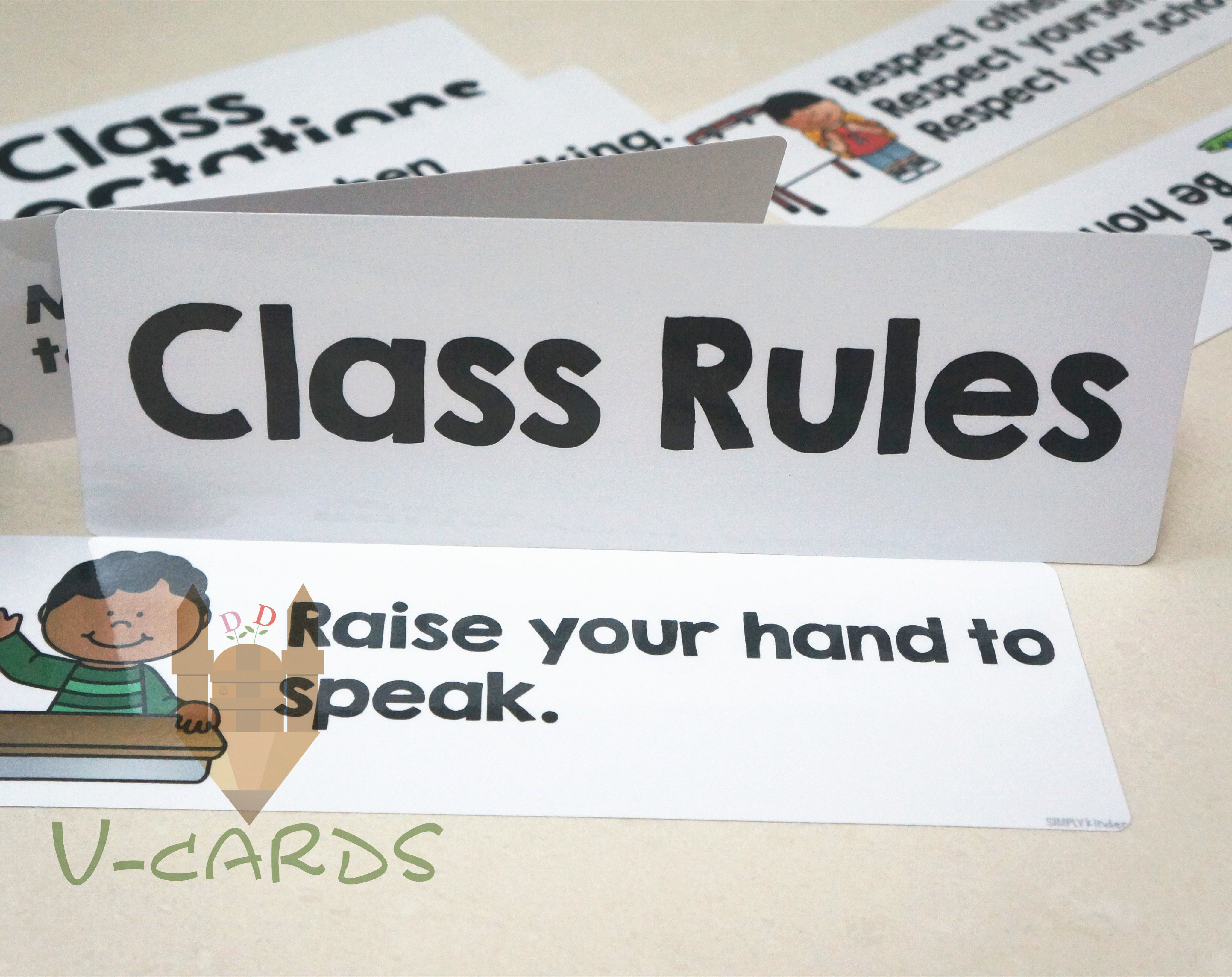 英语classroomrules教室守则规矩礼貌幼儿园早教墙面早教闪卡