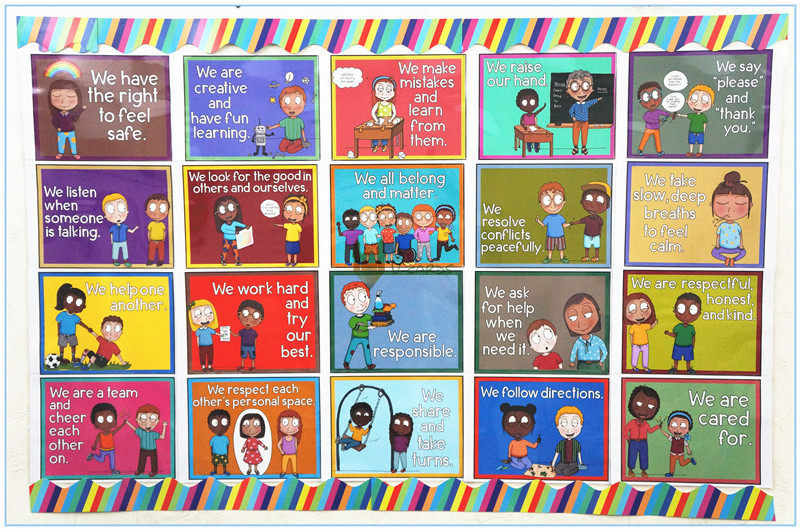 教室classroomrules守则英文导图海报早教闪卡主题早教闪卡