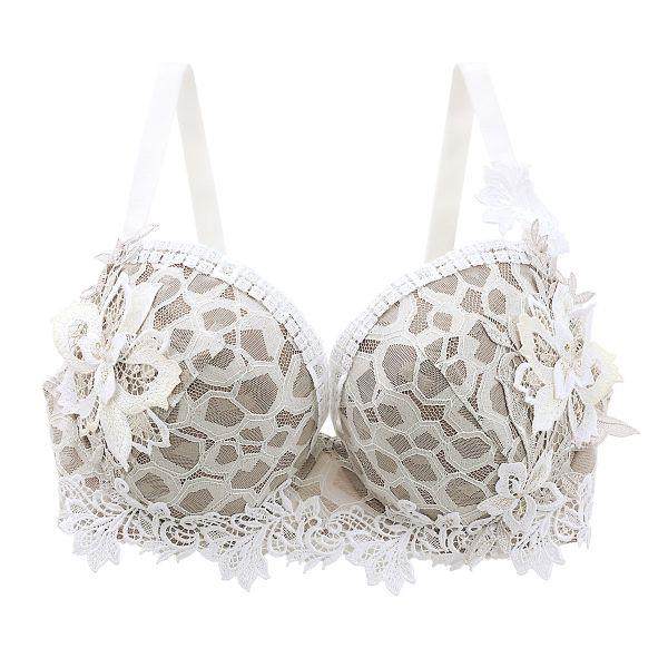 华歌尔salute女士大码内衣上托聚拢侧收性感刺绣文胸