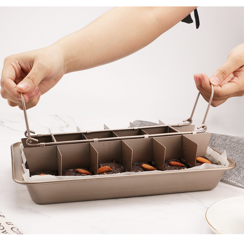 布朗尼蛋糕模具browniepan18格子长方形分隔切块枣糕烘焙模具