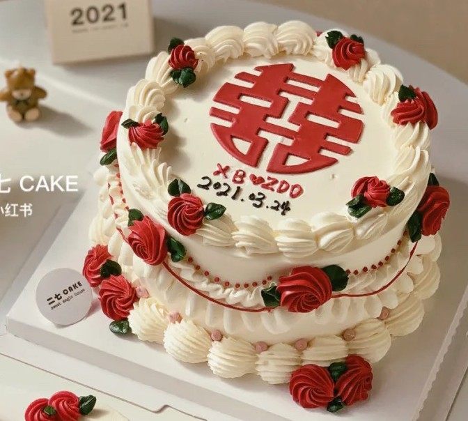 双层网红领证订婚结婚婚宴蛋糕北京沈阳大连新鲜生日蛋糕