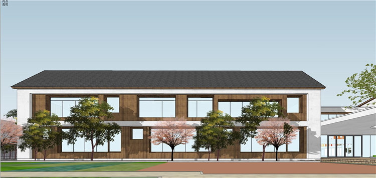sketchup幼儿园su建筑教学楼综合校园学校合式新中式其它设计服务