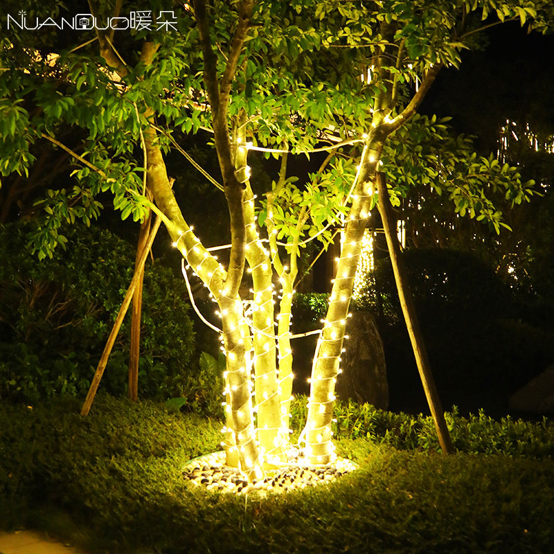 太阳能灯带围墙装饰挂灯节日花园灯串彩树庭院灯景观庭院灯饰