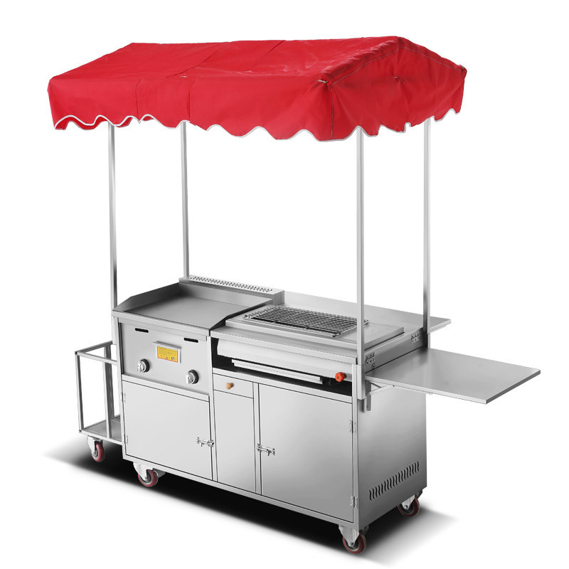 铁板烧扒炉小吃多功能臭豆腐手推摆摊摊车关东麻辣烫烧烤车