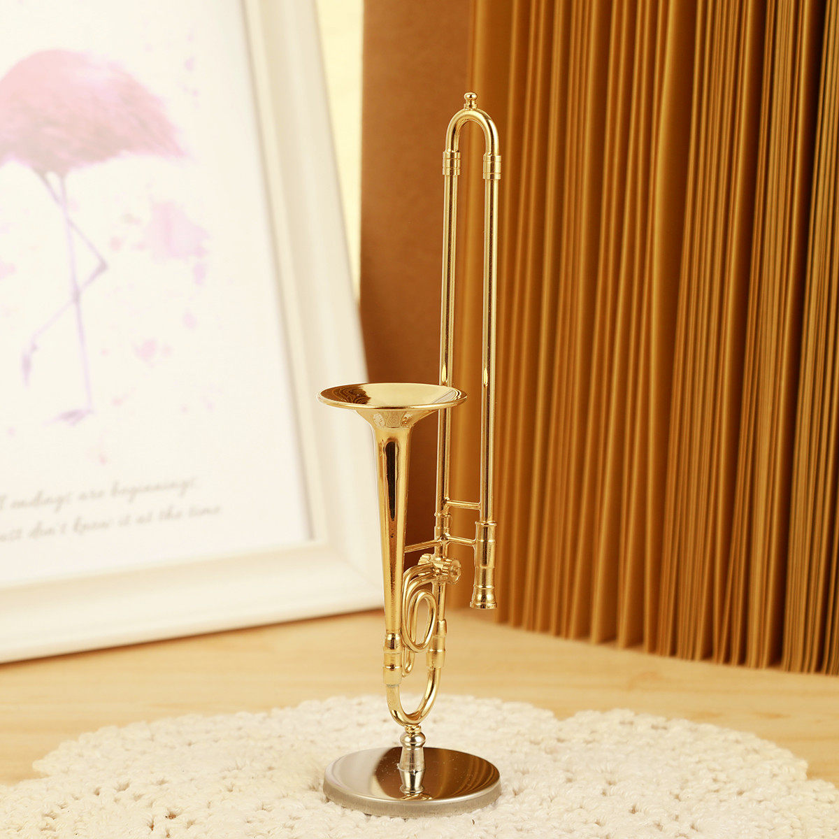 6款铜管迷你迷你乐乐器模型长号短号圆号小号装饰摆件