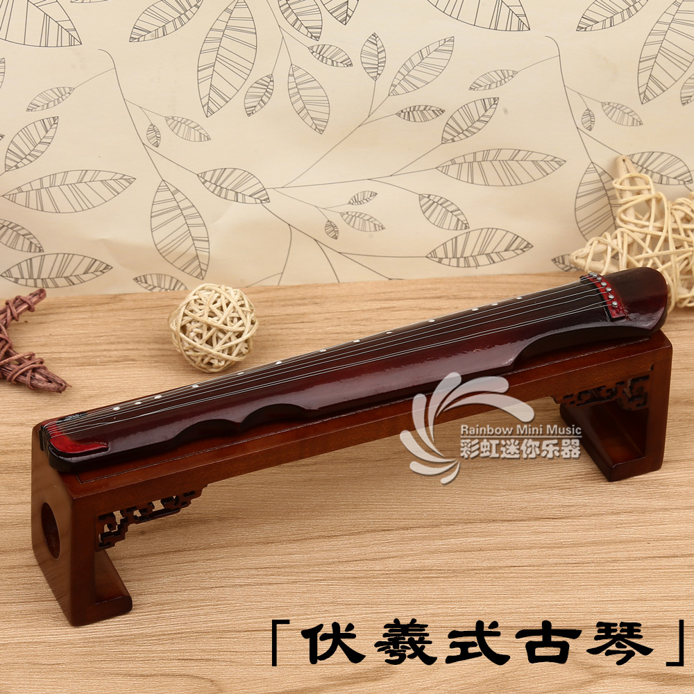 手工制作木制古琴模型摆件民乐送老师男女朋友生日礼物配娃娃兵人