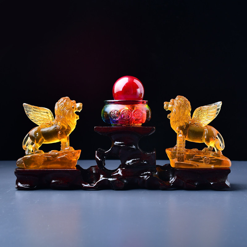 易名居名居猪兔赐禄琉璃摆件2022属羊人吉祥物礼物摆件