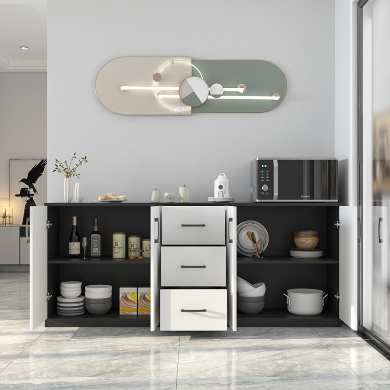 餐厅矮柜厨房储物柜现代简约大容量餐边柜一体靠墙碗柜餐边柜