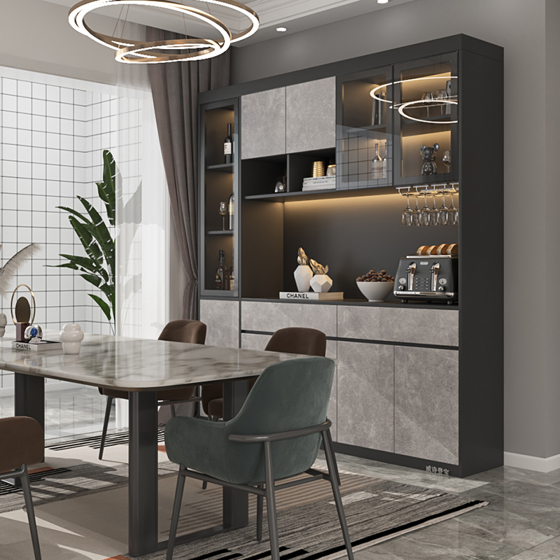 客厅高档酒柜靠墙现代简约轻奢落地玻璃门餐厅柜子酒柜