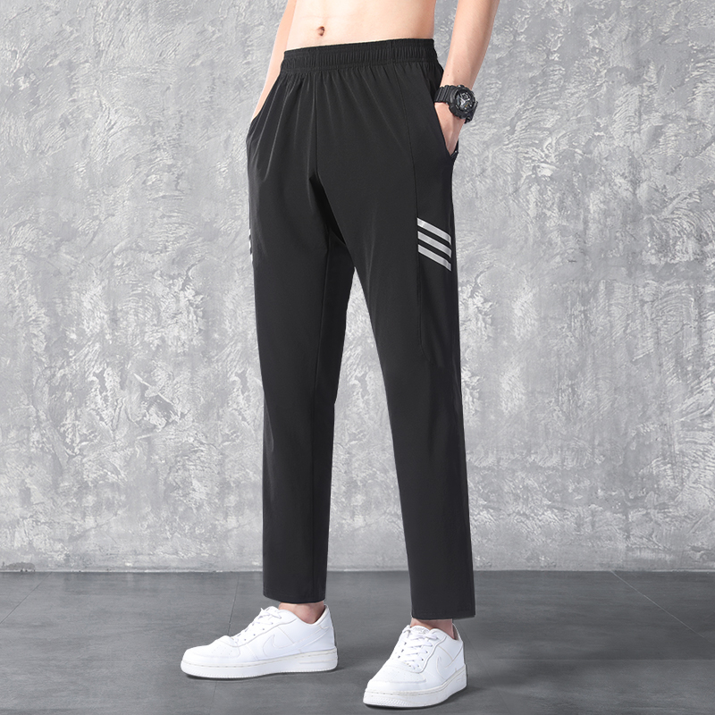 运动裤长裤男宽松男裤冰丝夏季薄款速干休闲跑步训练裤子足球透气