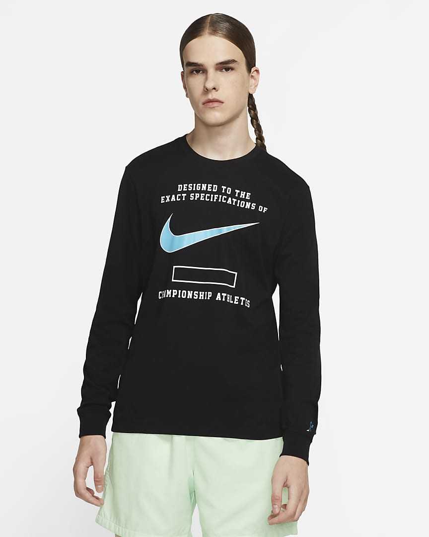 长袖圆领印花训练跑步男子nsw耐克nike正品运动t恤