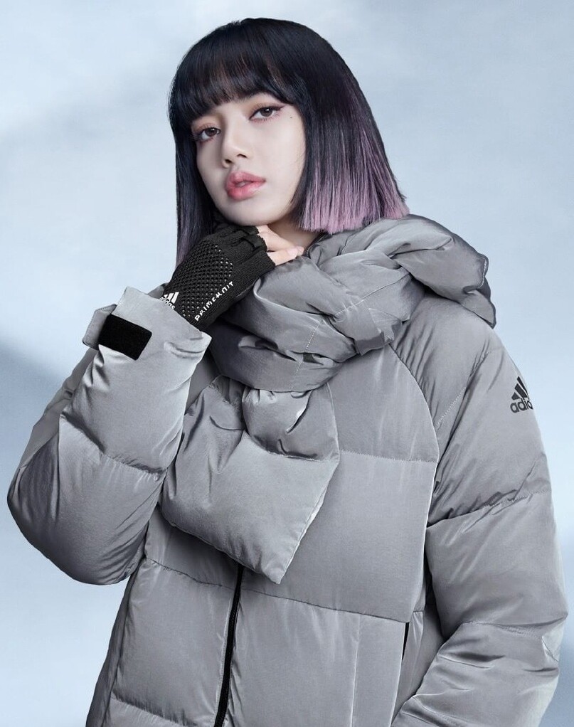 正品adidas阿迪达斯lisa同款可拆卸围巾保暖短款羽绒服运动羽绒服
