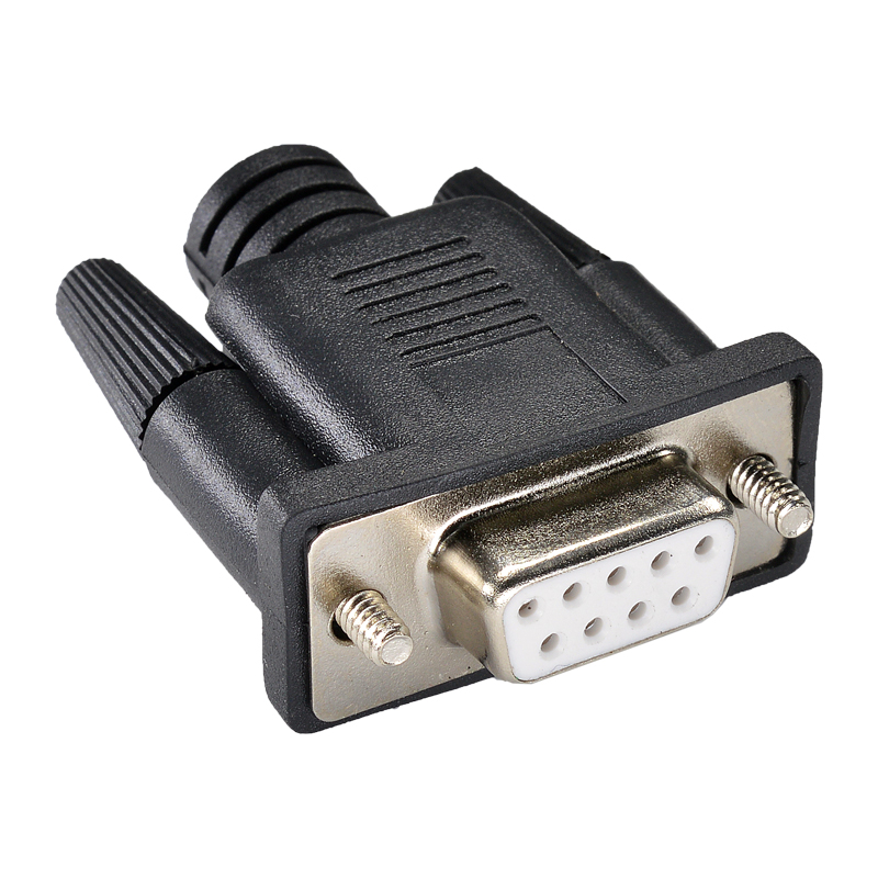 db9插头485串口头com公母头线式一体打胶成型连接器