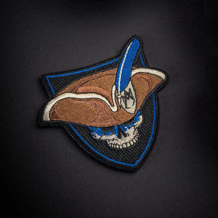 正品现货modernarmsbluelinepatriot骷髅图案臂章贴章