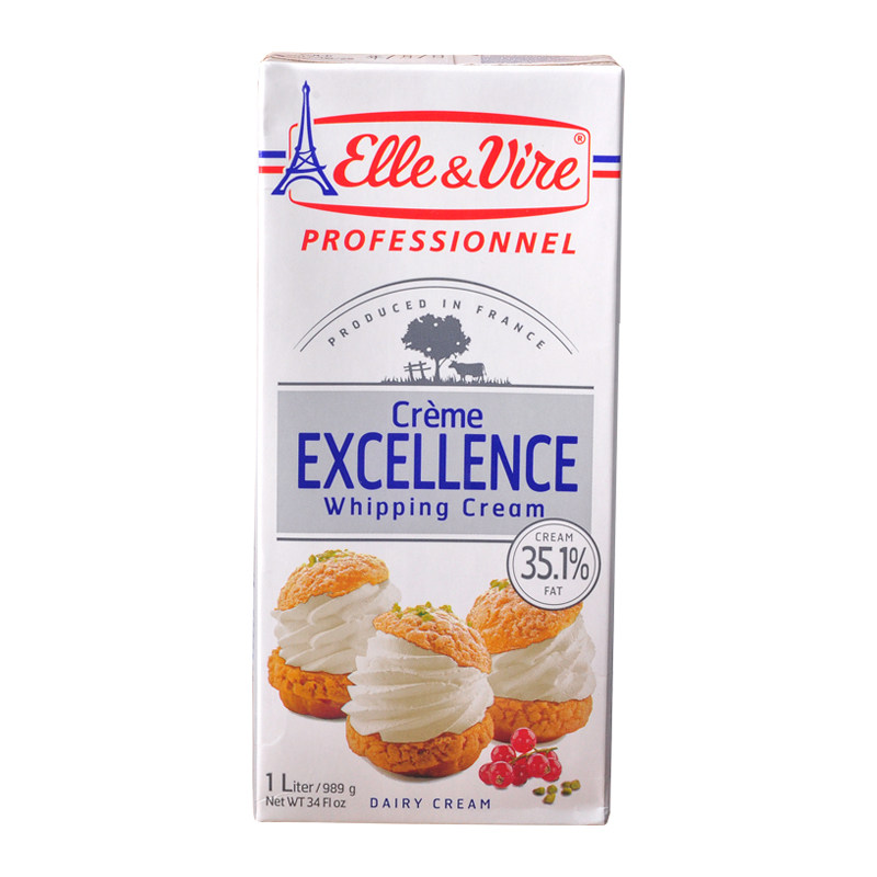 奶油铁塔1l12盒整件动物性裱花法国进口爱乐奶油