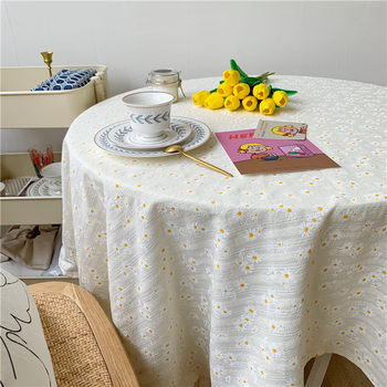 Ins style daisy lilac tablecloth pastoral ສົດ lace floral tablecloth ຕາຕະລາງກາເຟ tablecloth ການຖ່າຍຮູບ