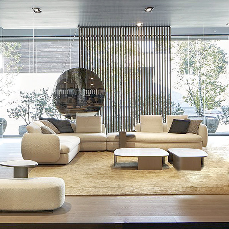 意式轻奢poliform沙发现代简约客厅组合弧形布艺沙发saintgermain布艺