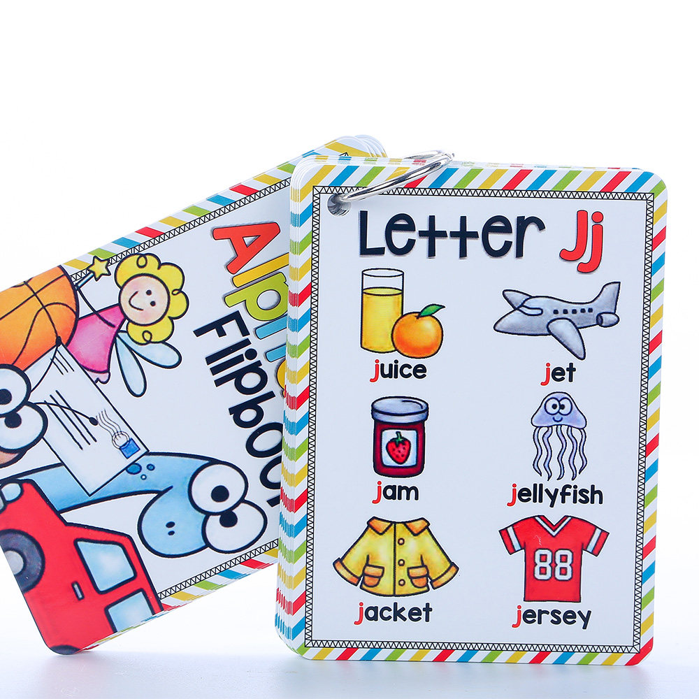 156个自然拼读教材phonics单词大小写英语字母卡片早教闪卡