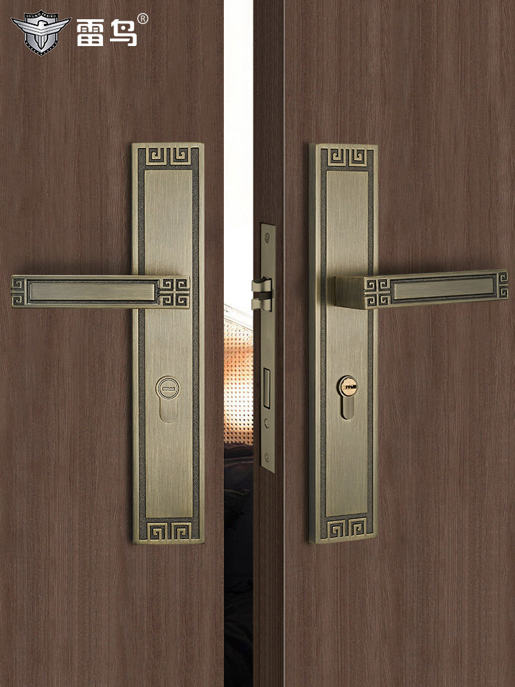 门锁雷鸟开门母门门子大门入户别墅金色新中式机械门锁