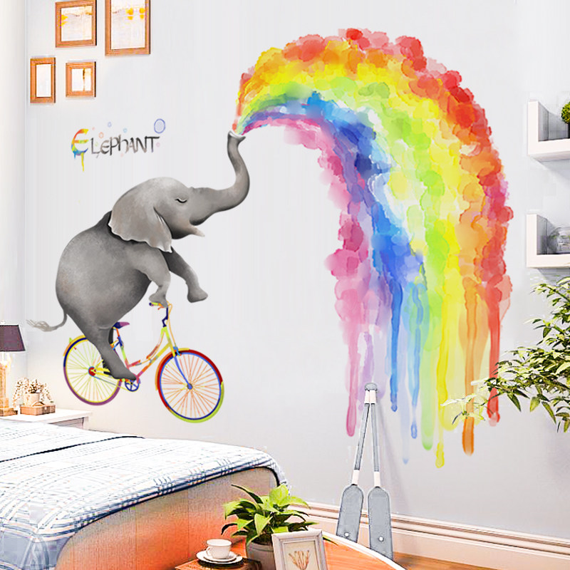 贴画彩虹墙儿童墙面装饰贴纸卧室幼儿园背景背景墙墙贴