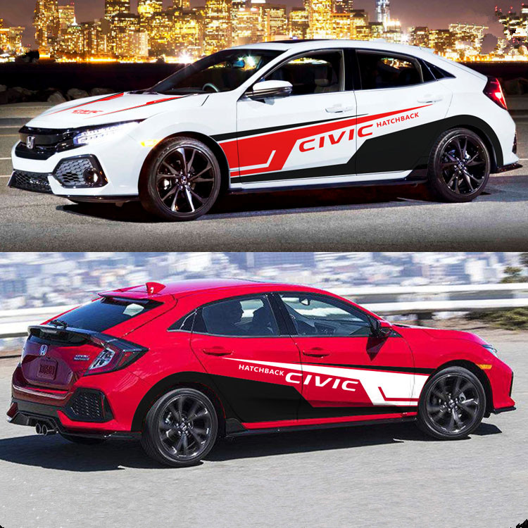 两厢思域hatchback车贴拉花运动型个性赛车贴纸动感汽车装饰贴