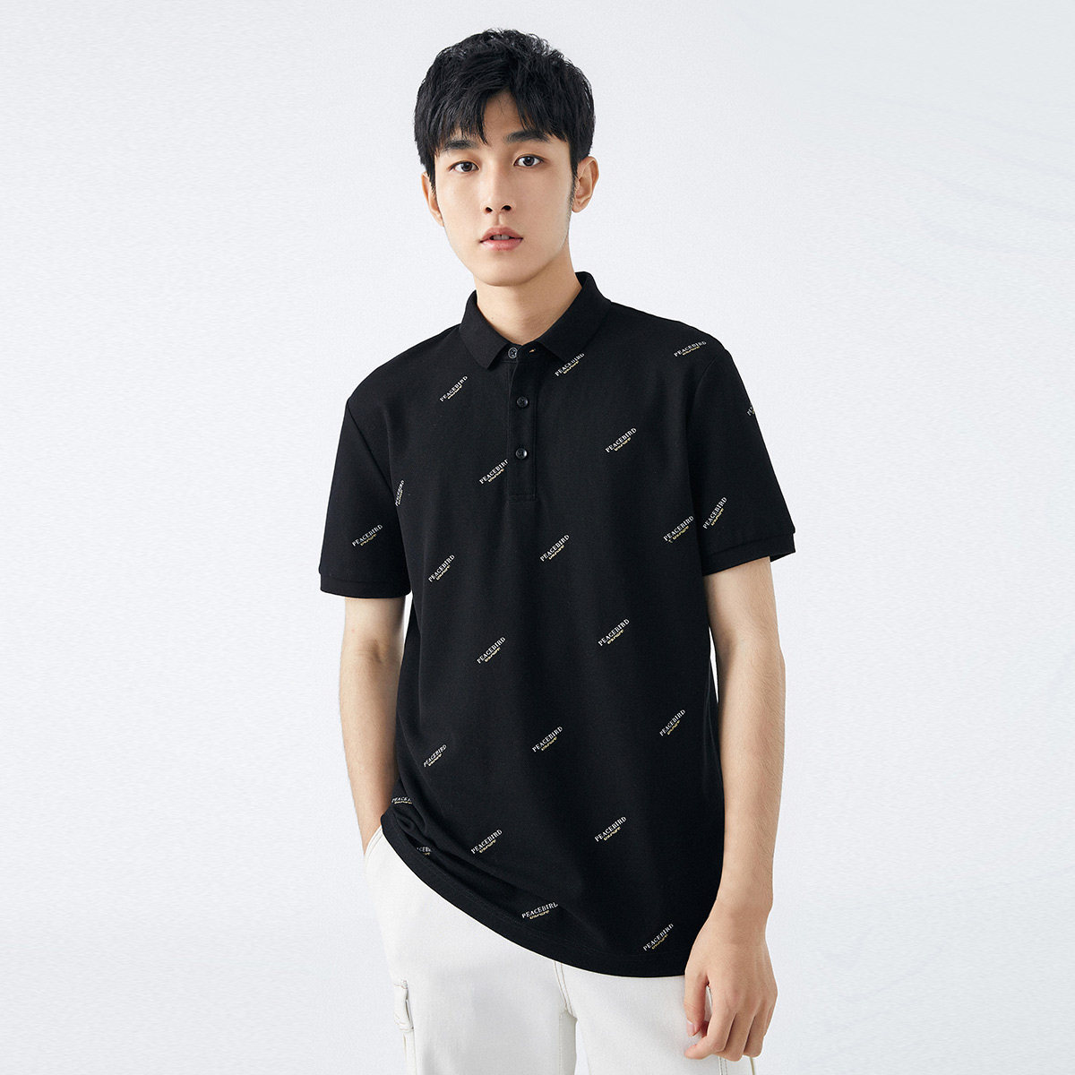 太平鸟男装 2021夏季新款短袖polo衫商务休闲时尚短袖t恤男保罗衫