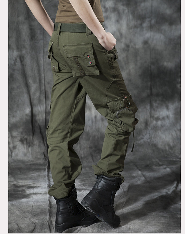 户外军裤女宽松迷彩裤直筒军绿色裤子多口袋登山特种兵战术工装裤