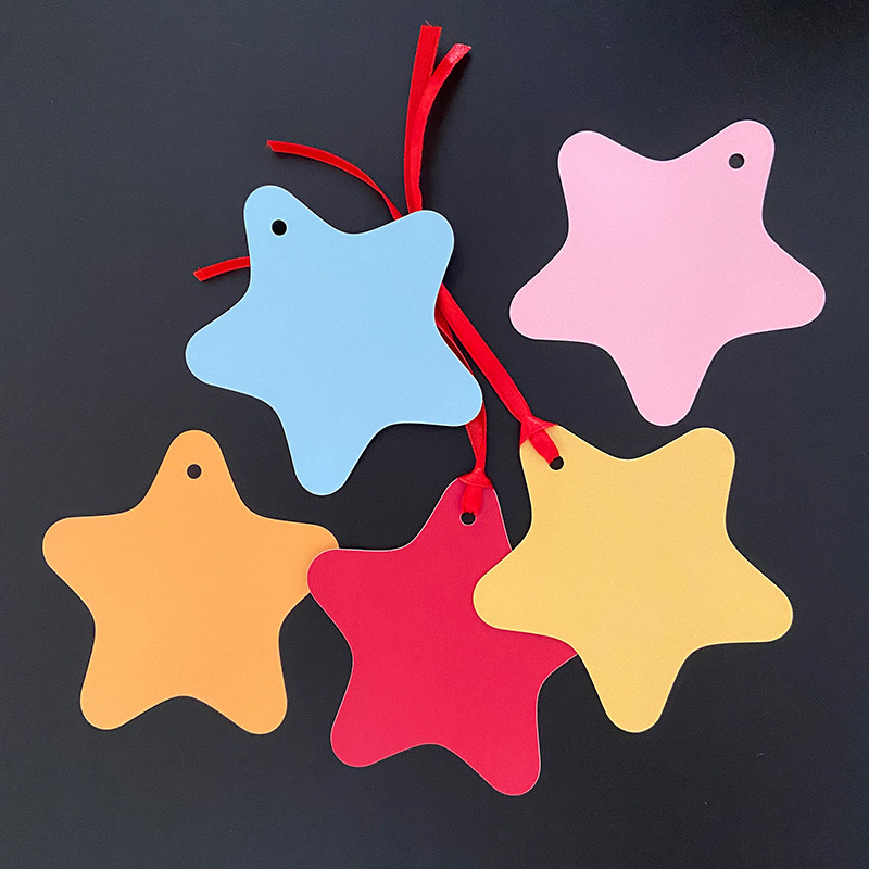 新款许愿简单小海星形纸制制卡标签心愿装饰贺卡