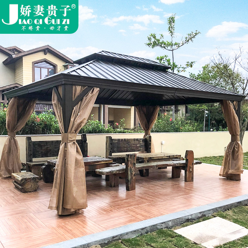 户外凉亭帐篷别墅庭院露台花园铝合金遮阳棚农家乐雨棚室外休闲亭