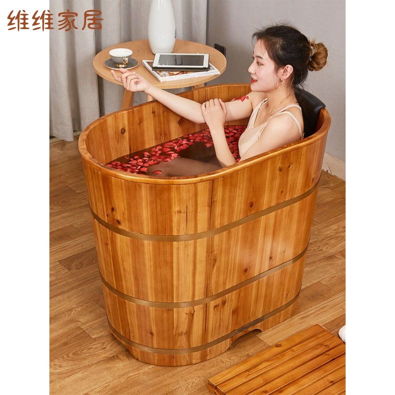 zw木桶泡澡用家用冼澡桶浴桶大人全身小浴室成人木质浴盆实木浴缸