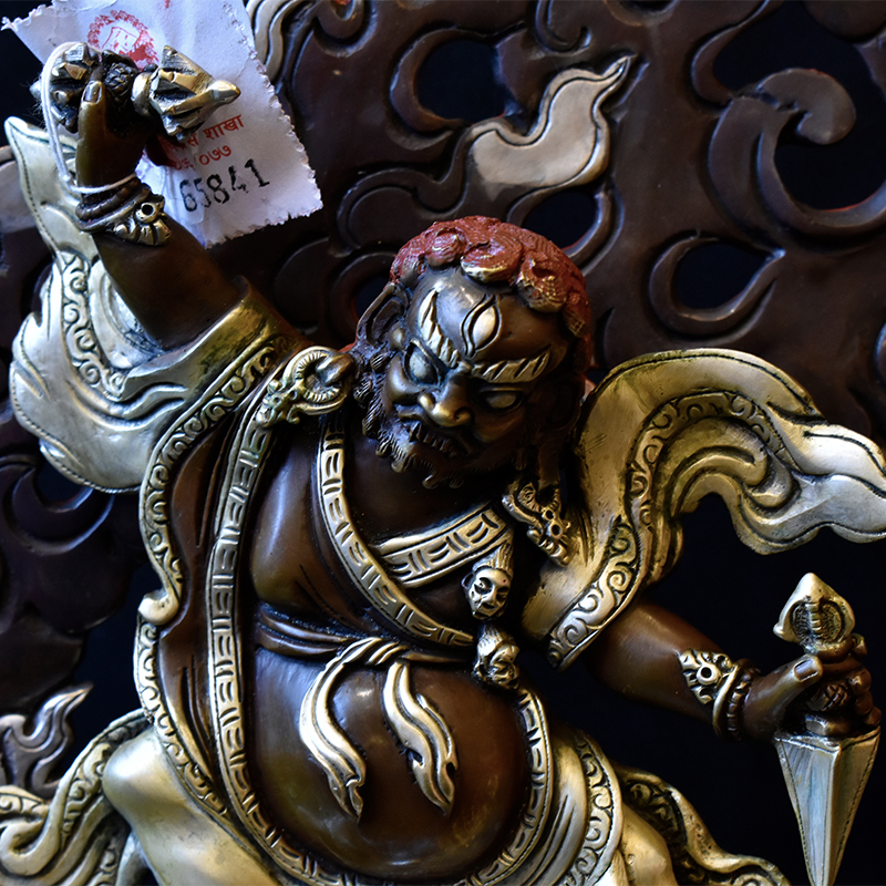 莲师护法佛像愤怒尼泊尔紫铜鎏金藏传密宗忿怒摆件