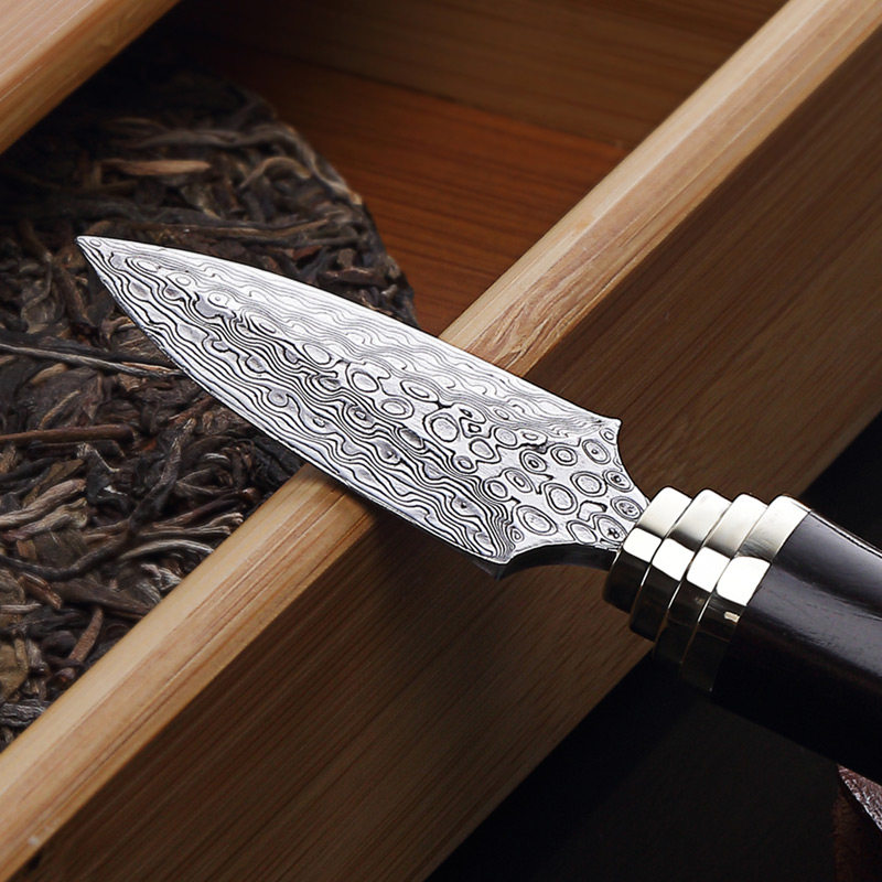 手工撬茶家用大马士革茶刀 普洱黑茶开茶器 茶针茶锥茶具配件零配