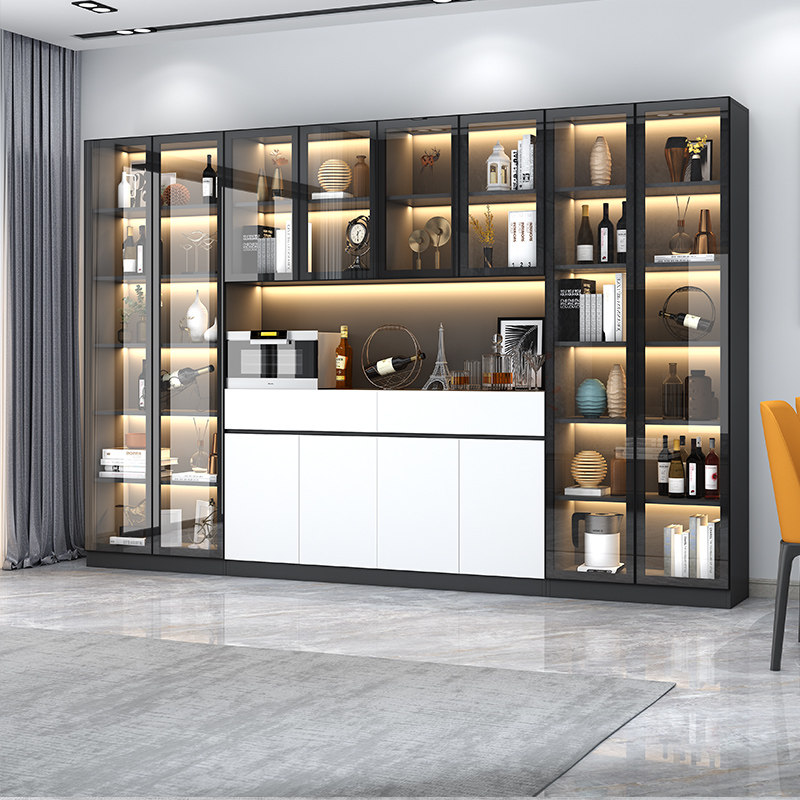餐厅靠墙酒柜餐边柜现代简约客厅柜子轻奢风格定制餐边柜
