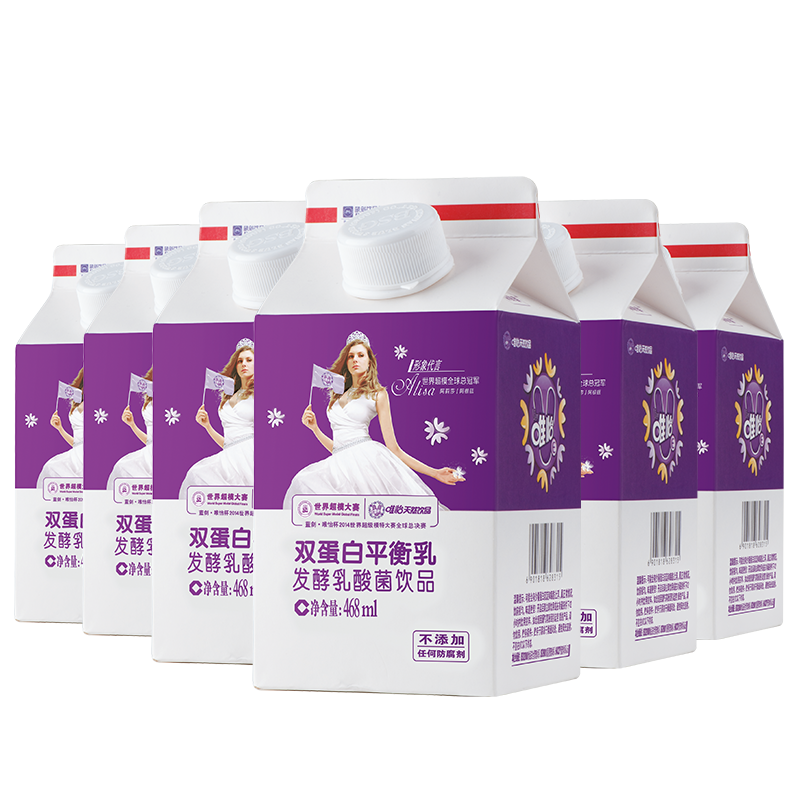 唯怡双蛋白平衡乳酸菌发酵饮品468ml6盒早餐酸奶含乳饮料