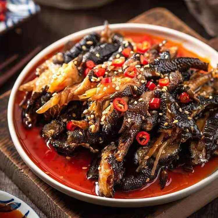 鸡爪麻辣鸡脚无骨红油去骨黑凤凤爪脱骨乌鸡鸡肉零食