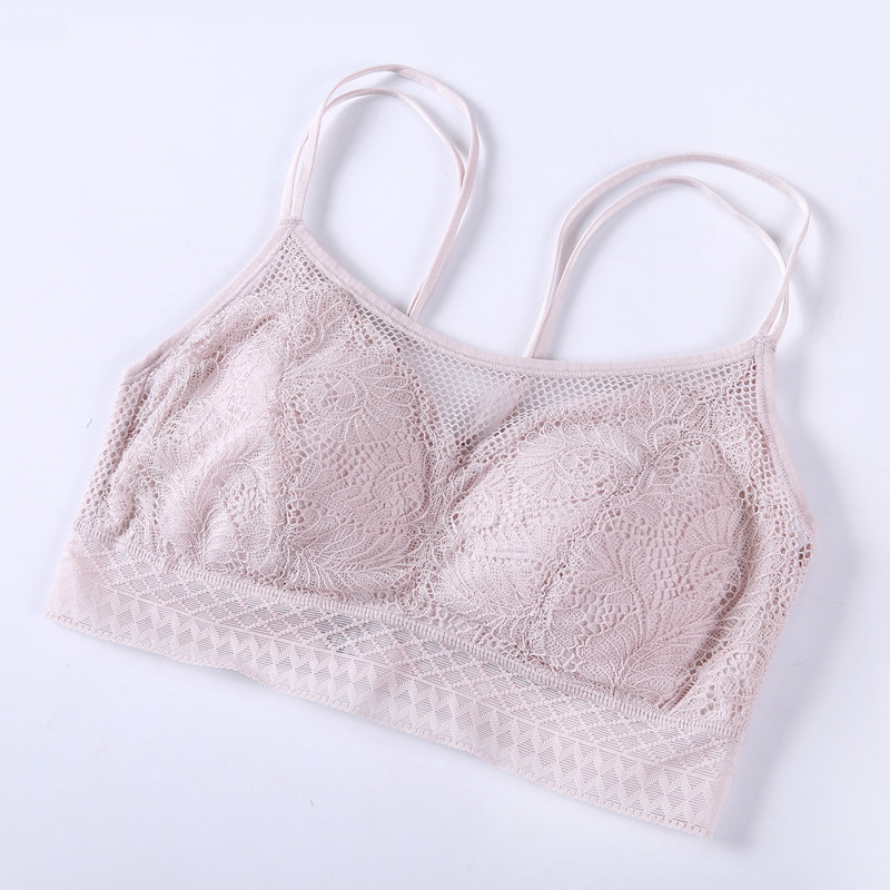 绿嘉吊带性感内衣聚拢背心式无钢圈美背养护文胸文胸