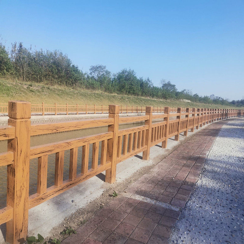 围栏仿木水泥护栏仿树栏杆河道公园景区池塘护栏