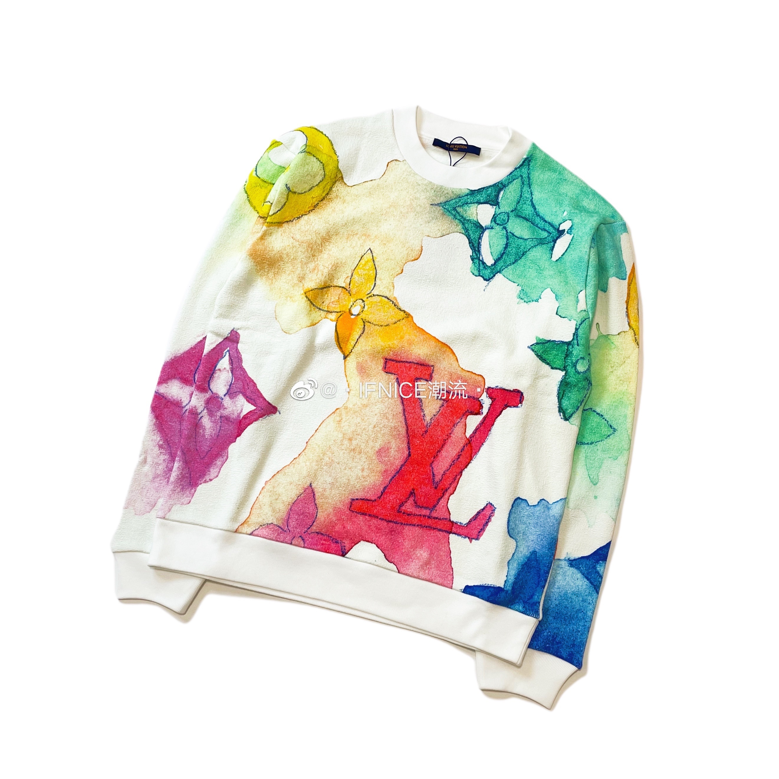 【现货】Louis Vuitton LV 夏日渲染 水彩 涂鸦 套头 卫衣 1A8QV5