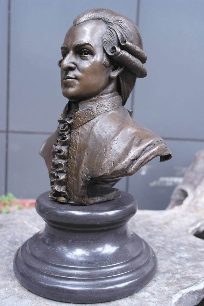 音乐家莫扎特新款铜雕雕塑头像半身像欧式人物家居饰品摆件