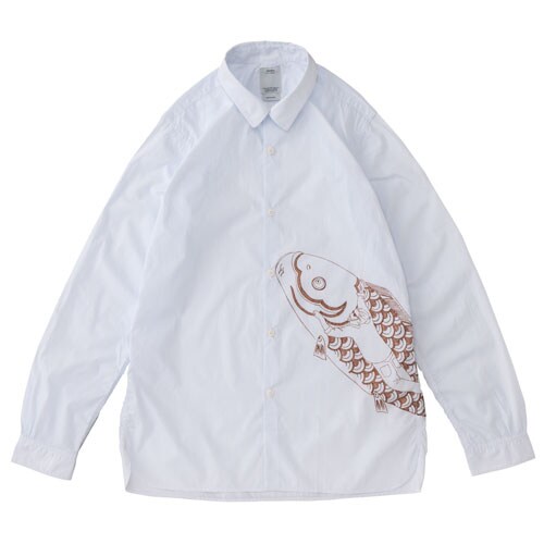 现货visvimlongridershirtkoihp17aw手绘鲤鱼长袖衬衫