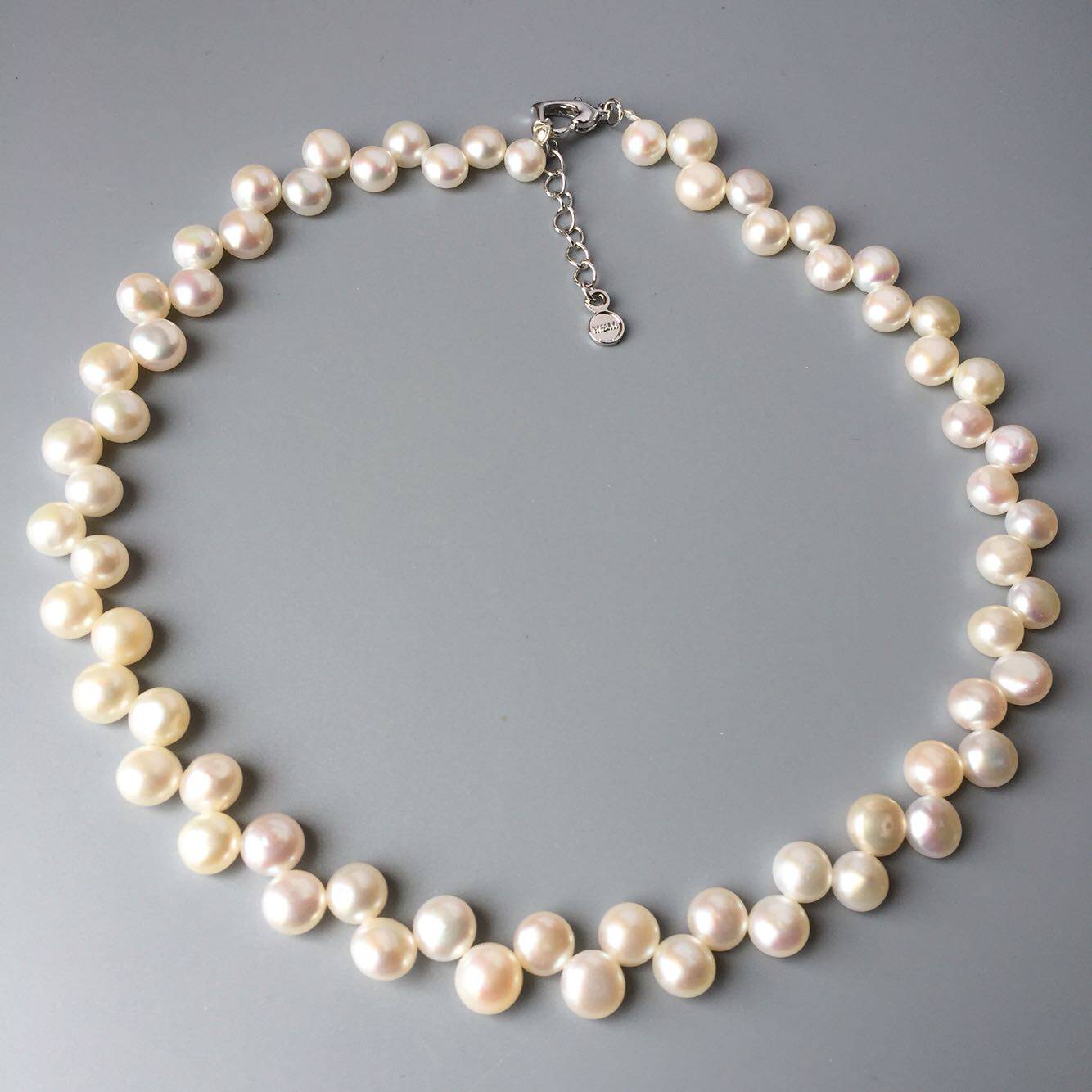 特128包邮 新款花边双层天然珍珠锁骨项链 唯美