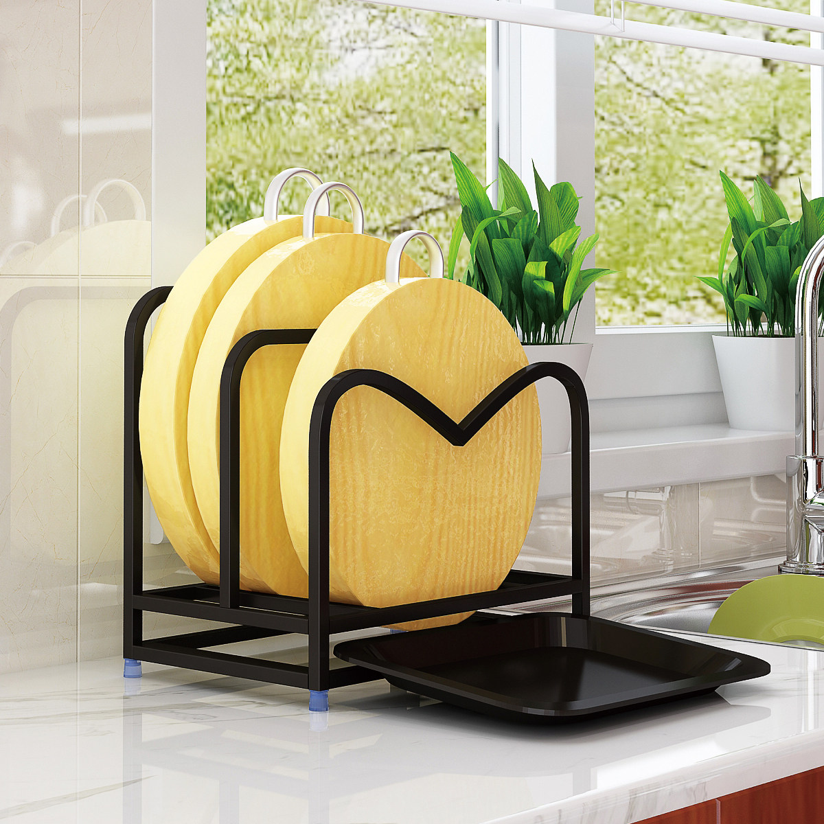 加宽304不锈钢砧板架 锅盖架案板收纳架厚菜板沥水落地菜板架