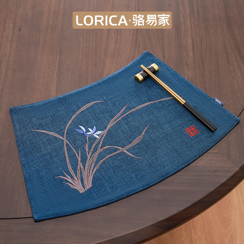 骆易家防水扇形餐垫中式圆桌高档碗垫酒店西餐餐垫