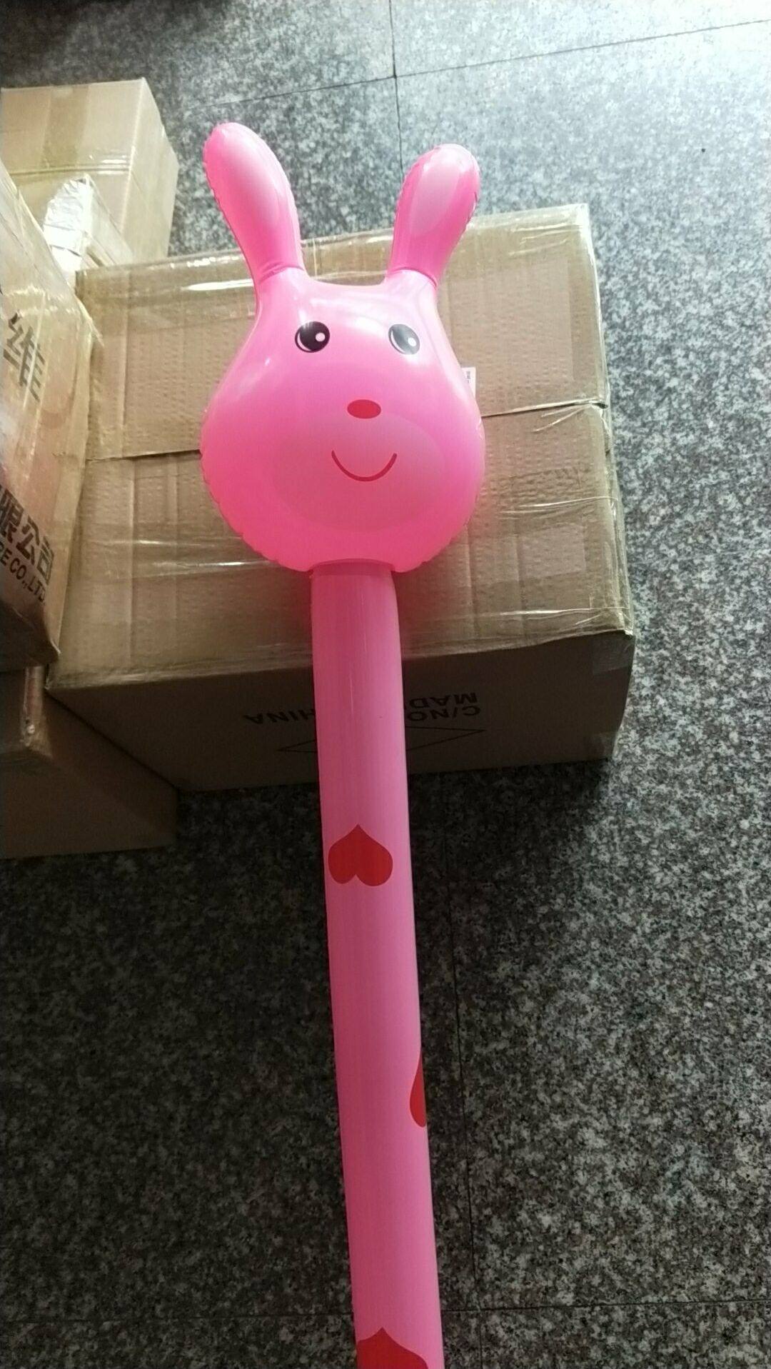 儿童充气玩具动物头长青蛙pvc气球长颈鹿充气棒微塑料充气玩具其他