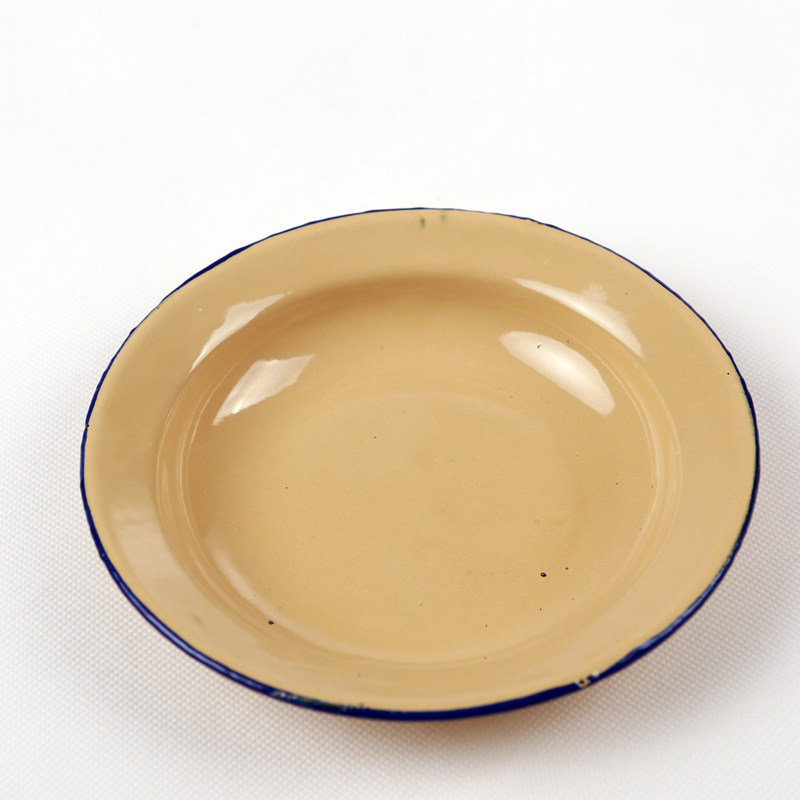 怀旧老式搪瓷盘子菜碟圆形小吃餐厅火锅店铁家盘