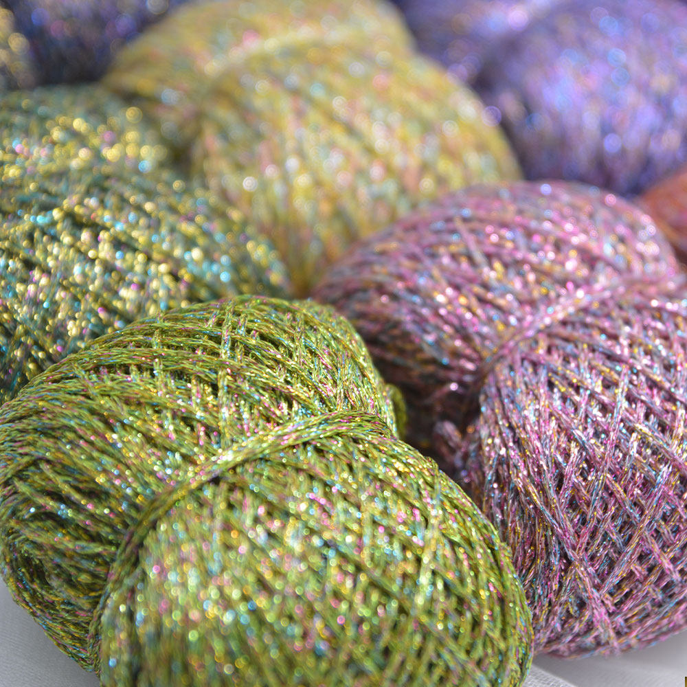 五彩空心纱纯丝闪线带金丝线丝线细线钩织玩偶毛线