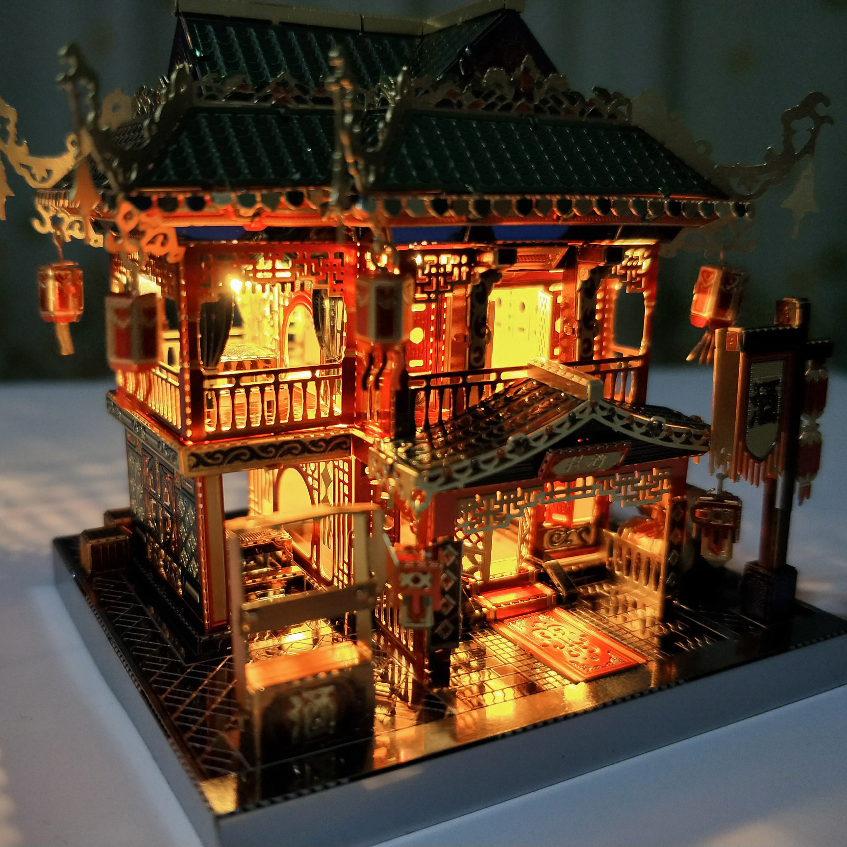 醉宵楼艺模中华街3d立体拼图金属模型成人高难度手工diy古风建筑