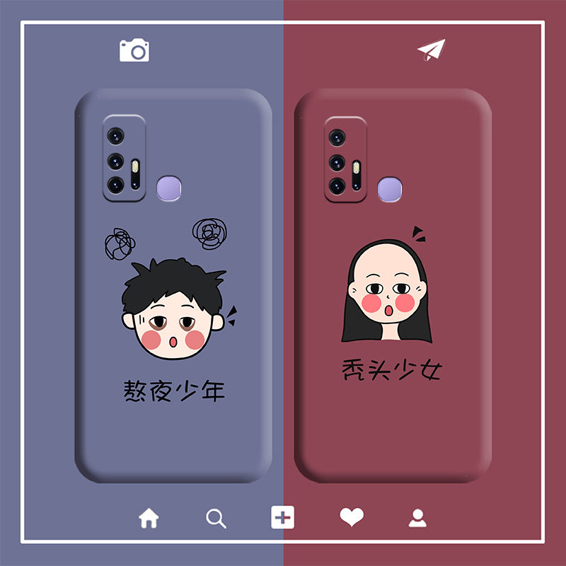 vivoiqoo可爱保护套防摔情侣头像女孩男女秃头创意手机保护套