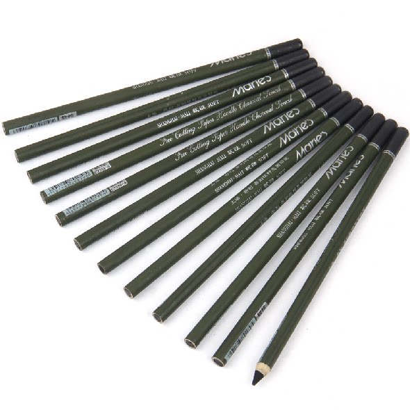 马利炭笔易削纸炭画铅笔7350美术素描专业软性炭笔